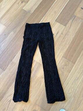 Good American Black Lace Flare Pants
